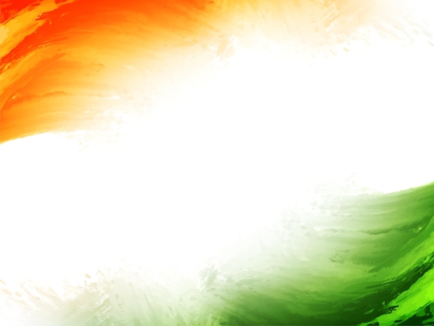 Free vector tricolor indian flag theme brush stroke design for indian independence day