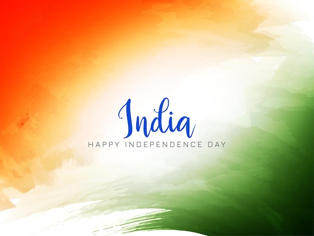 Tricolor indian independence day watercolor decorative background