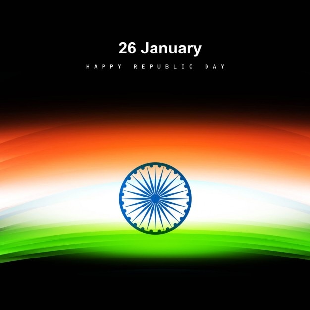 Free vector tricolor shiny indian flag card