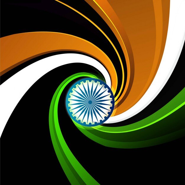 Tricolor swirl indian flag