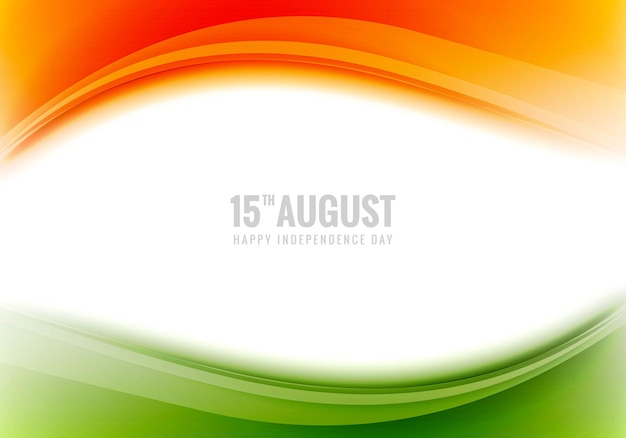 Free vector tricolor wavy independence day card background