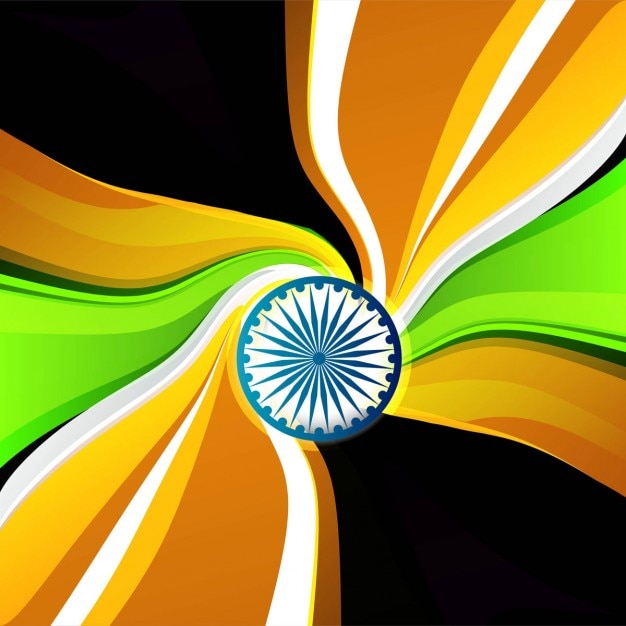 Free vector tricolor wavy indian flag