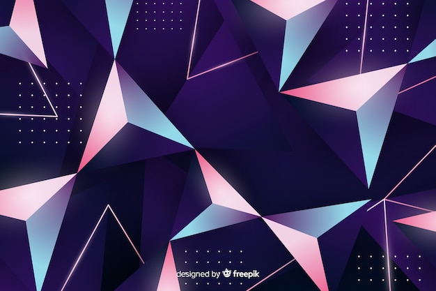 Free vector tridimensional geometric retro futuristic background