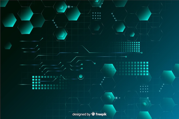 Free vector tridimensional gradient circuit board background