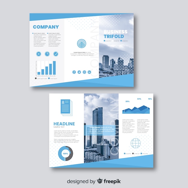 Free vector trifold business brochure template