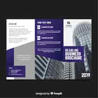 Free vector trifold business brochure template