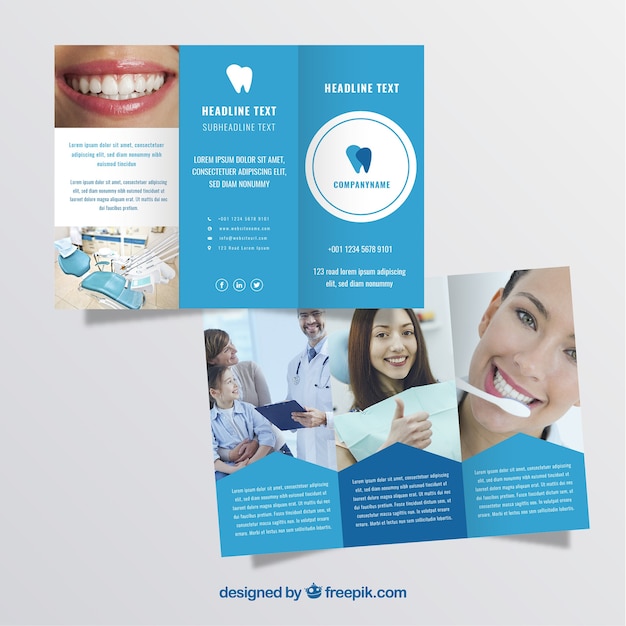 Free vector trifold dentist brochure