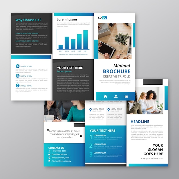 Trifold minimal brochure design