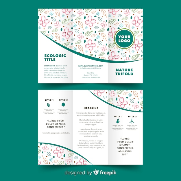 Free vector trifold nature flyer