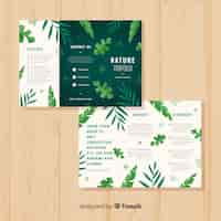 Бесплатное векторное изображение Листовка trifold nature