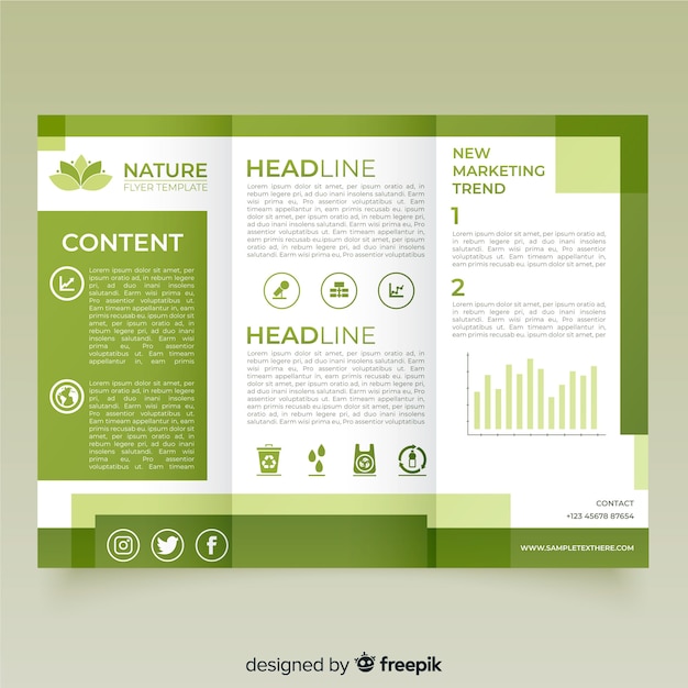 Free vector trifold nature flyer