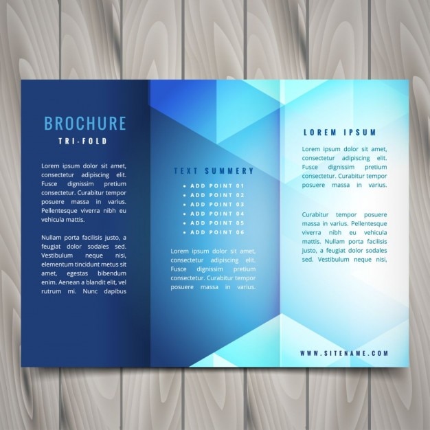 Бесплатный Вектор trifold многоугольников брошюры дизайн