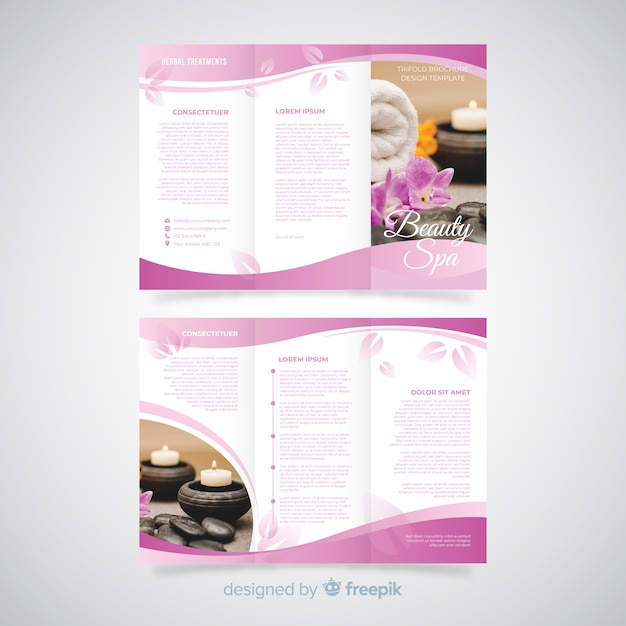 Free vector trifold spa flyer template