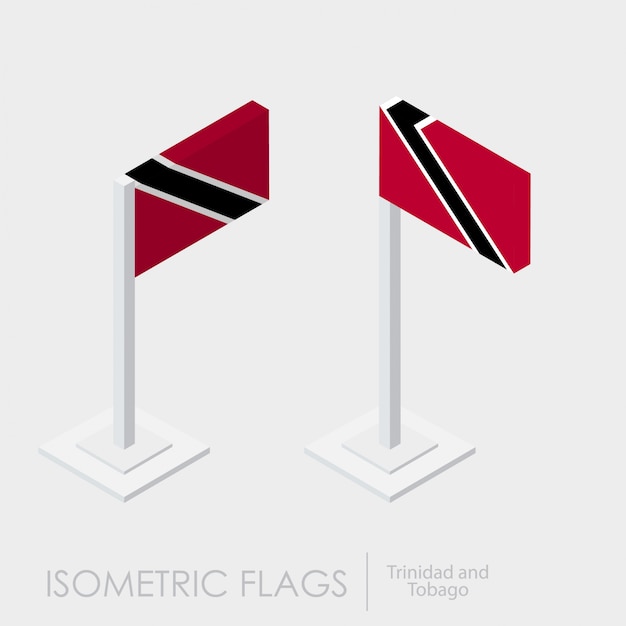Trinidad and Tobago flag 3d isometric style