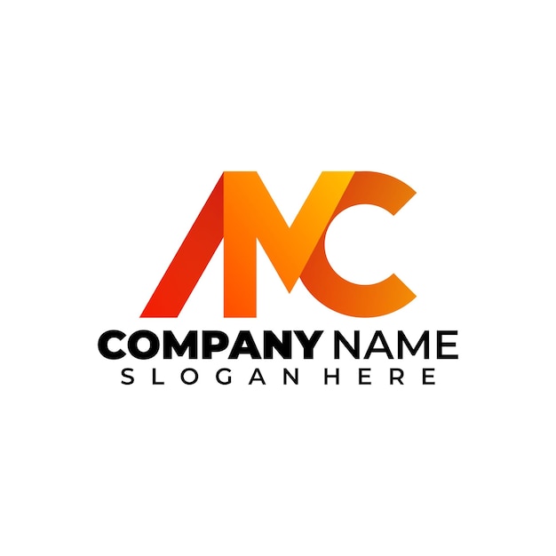 Free vector triple letter modern logo amc