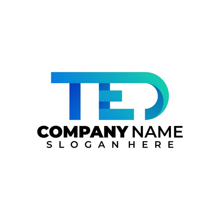 무료 Vector 트리플 레터 모던 로고 ted