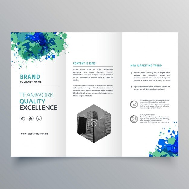 Free vector triptych brochure