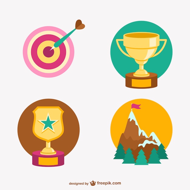 Free vector trophies and achievements