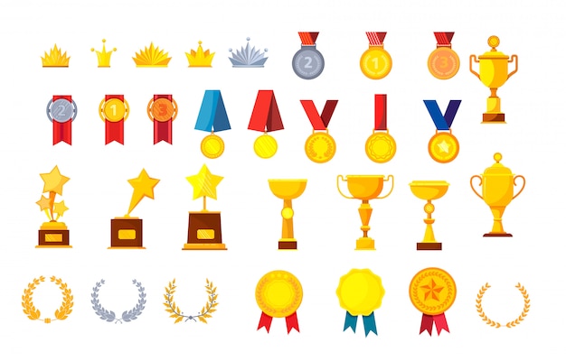 Free vector trophies and awards  s set