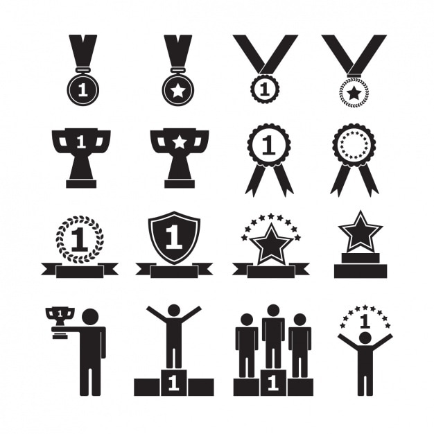 Free vector trophy icons collection