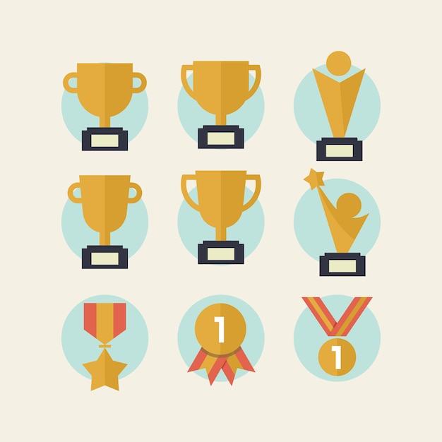 Trophy and medals icon design