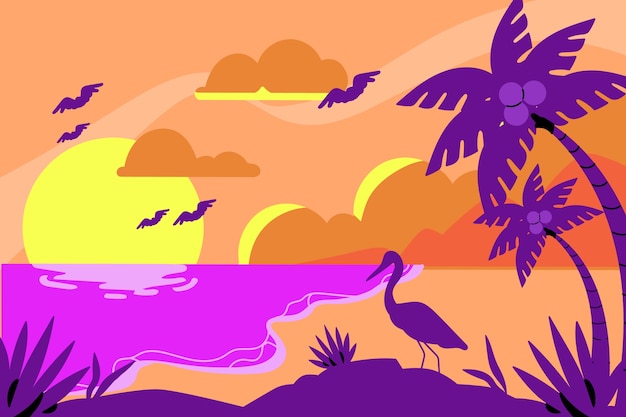 Free vector tropical background illustration