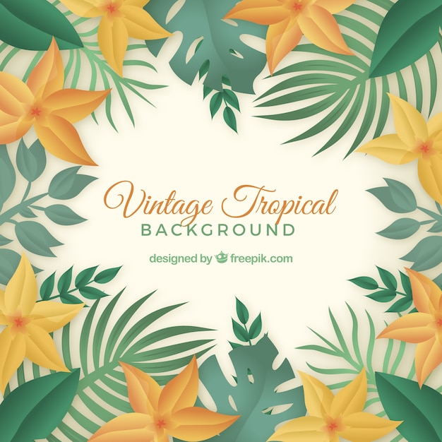 Tropical background in vintage style