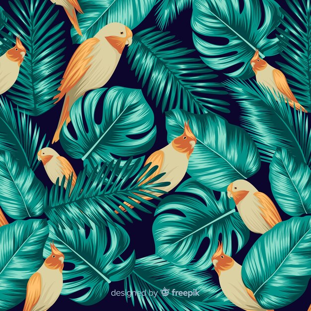 Tropical background with animals
