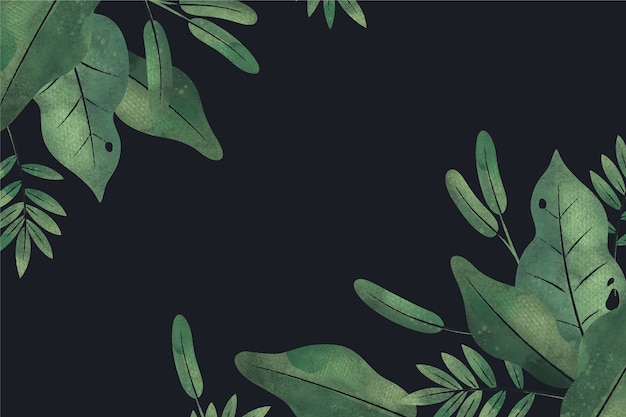 Tropical background with black space