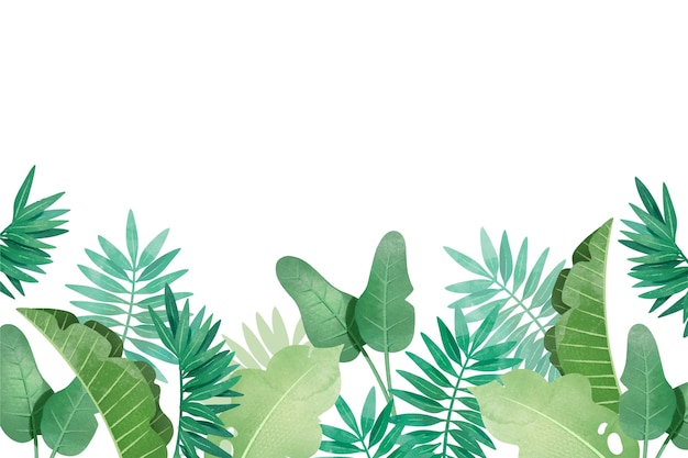 Free vector tropical background with different leaves