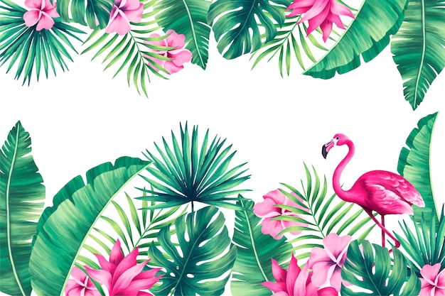 Free vector tropical background with exotic nature