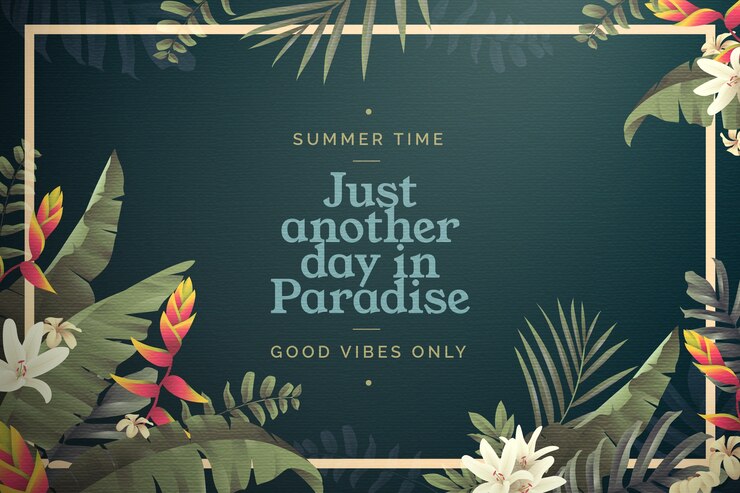Free Vector tropical background with leaves and flowers