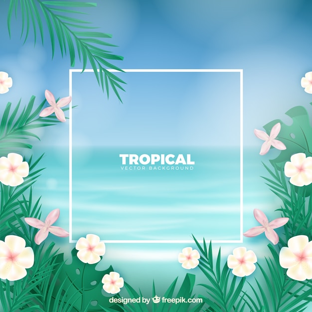 Free vector tropical background with realistic design