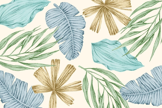 Tropical background with vintage leaves