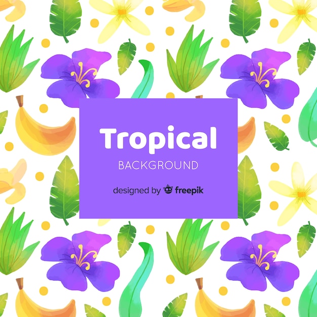 Free vector tropical background