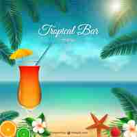 Free vector tropical bar menu