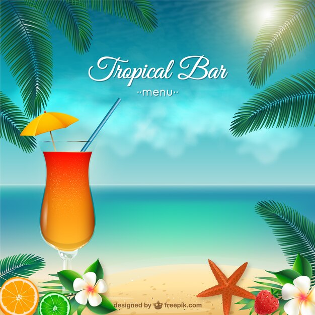 Tropical bar menu