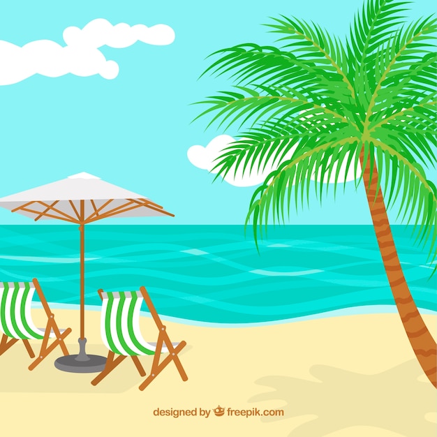 Free vector tropical beach background