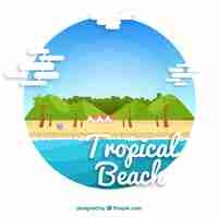 Free vector tropical beach background