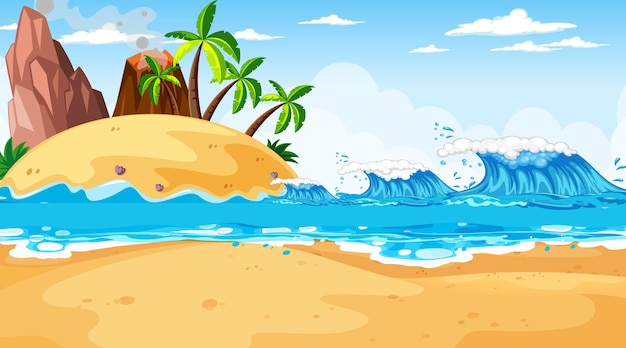 Tropical beach landscape scene at day time
