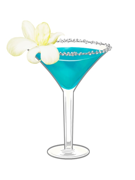 Vettore gratuito illustrazione tropicale del cocktail del partito della spiaggia
