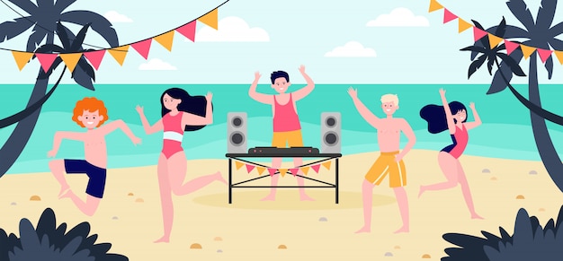 Free vector tropical beach party