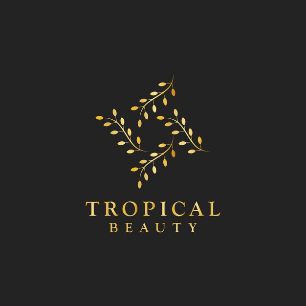 熱帯の美しさのデザインロゴベクトル