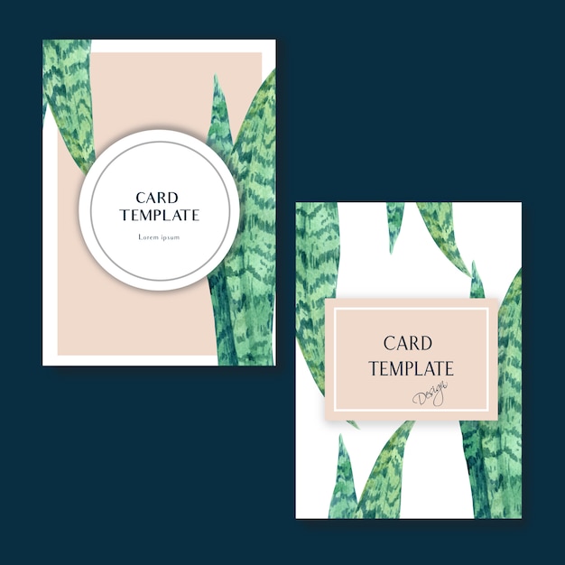 Tropical card invitatoin design summer with plants foliage exotic