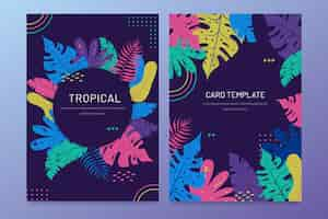 Free vector tropical cards collection template