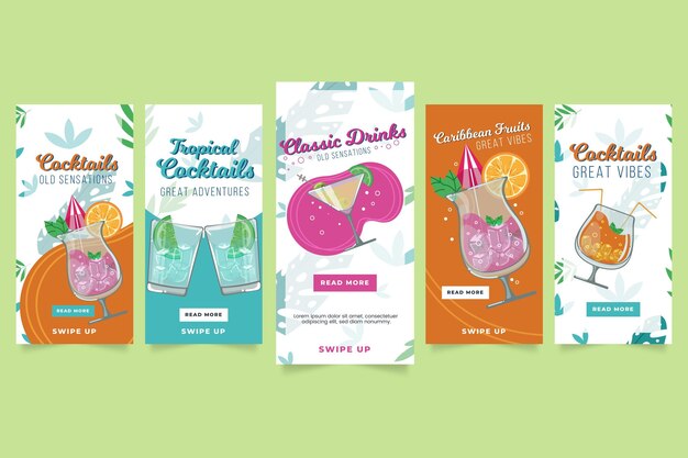 Tropical cocktails instagram stories