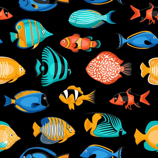 Tropical Fish Seamless Pattern 