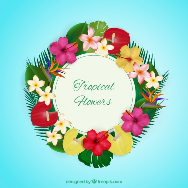 Tropical floral wreath