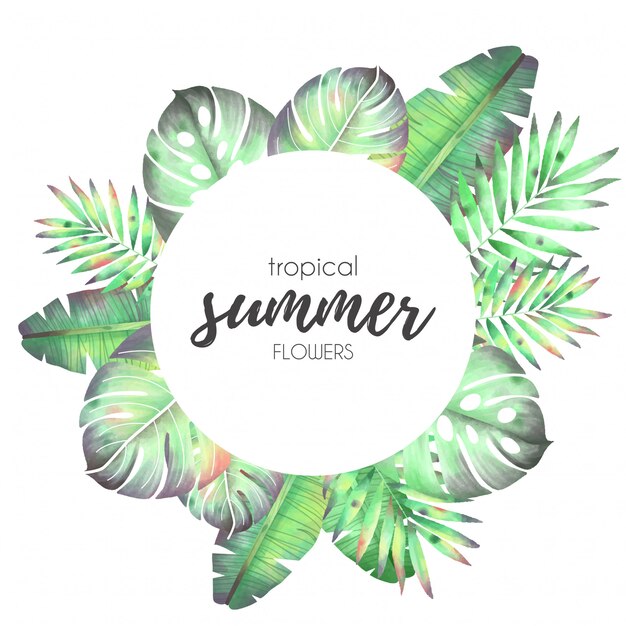 Free vector tropical flower frame