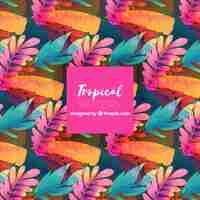 Free vector tropical flower pattern